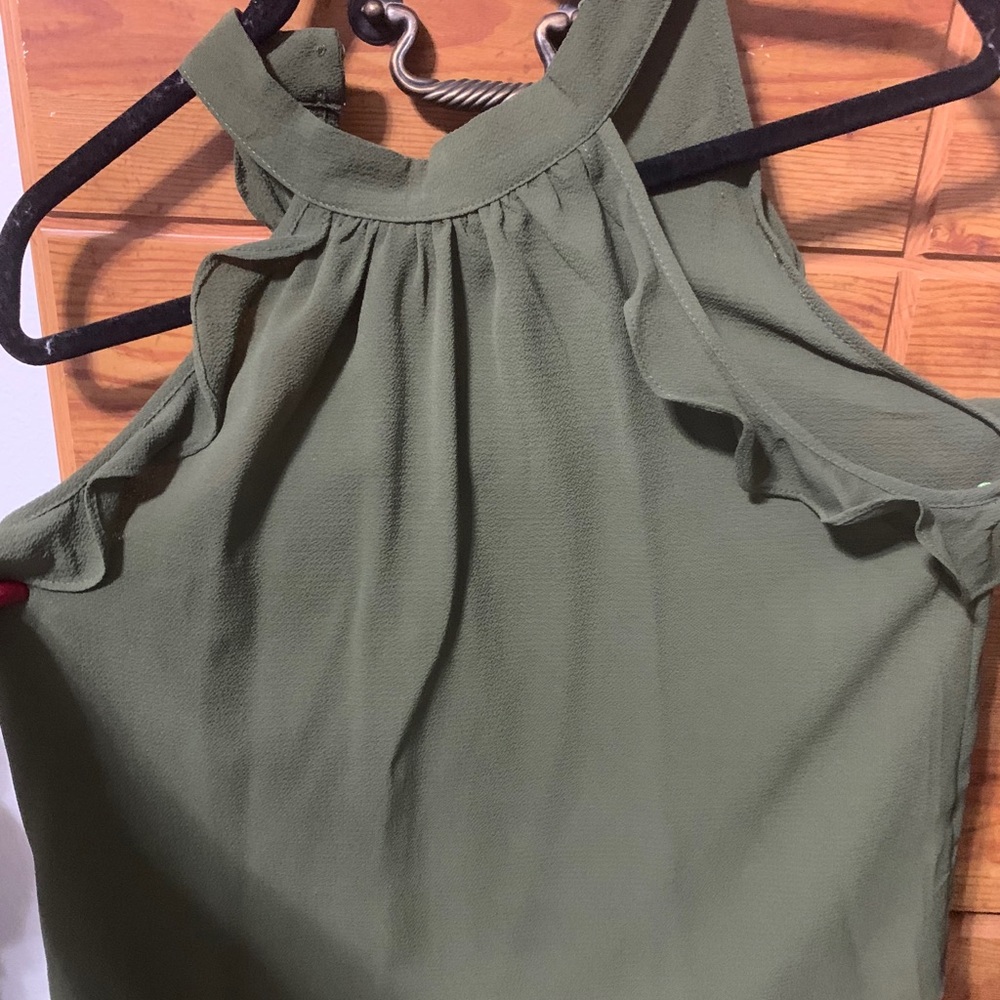 Military green flow shirt